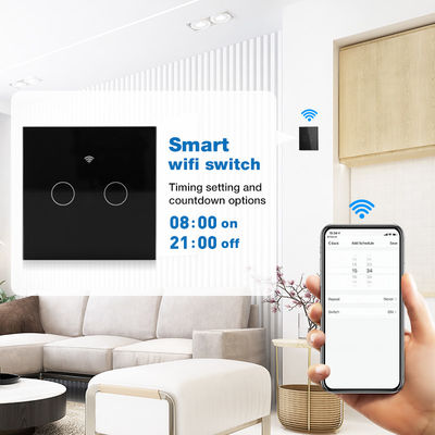 Écran tactile de verre trempé d'interrupteur de lampe de mur d'Amazone Alexa And Google Home Control Smart