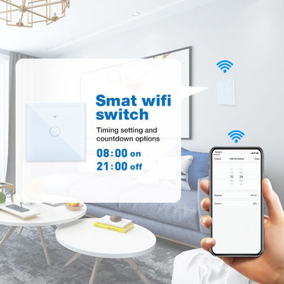 Commutateur standard BRITANNIQUE de mur d'UE 1gang Smart Wifi d'ODM d'OEM imperméable pour la domotique