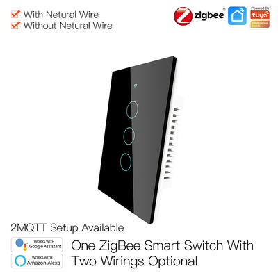 Aucun fil neutre aucun commutateur intelligent de mur de Zigbee 3,0 Wifi de condensateur avec à télécommande