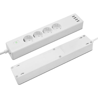 Contrôle de voix d'USB Tuya de la prise 4 de prise d'UE Smart Wifi de la bande 4 de puissance avec Alexa Google Home