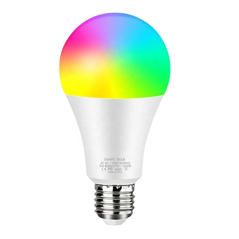 Travaux d'ampoules de Dimmable E26 Smart WiFi LED avec Alexa Google Home 2700K-6500K RGBWW